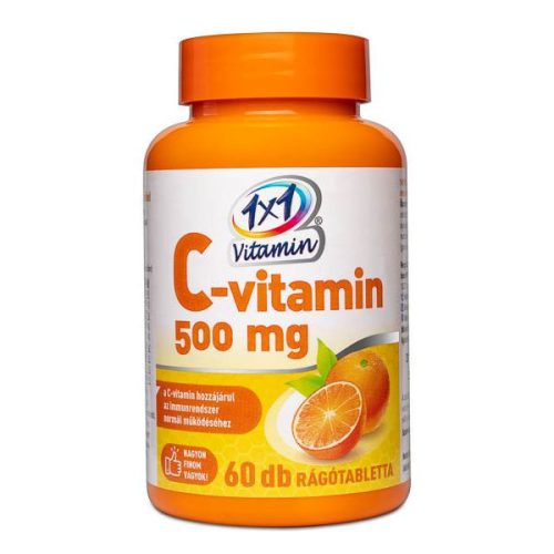 1x1 Vitaday Vitamin C 500 mg žvýkací tablety s pomerančovou příchutí 60x