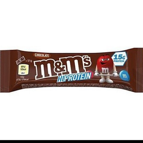  M&M's proteinový čokoládový tyčinka, čokoládová proteinová tyčinka, 51 g