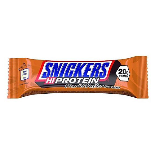 Snickers, tyčinka s vysokým obsahem bílkovin, hrkavá s arašídovým máslem, 55g